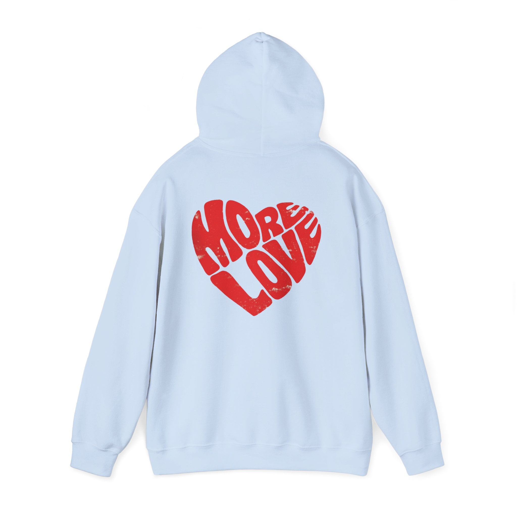 Sudadera More Love — White Pullover with Red "More Love" Back Print