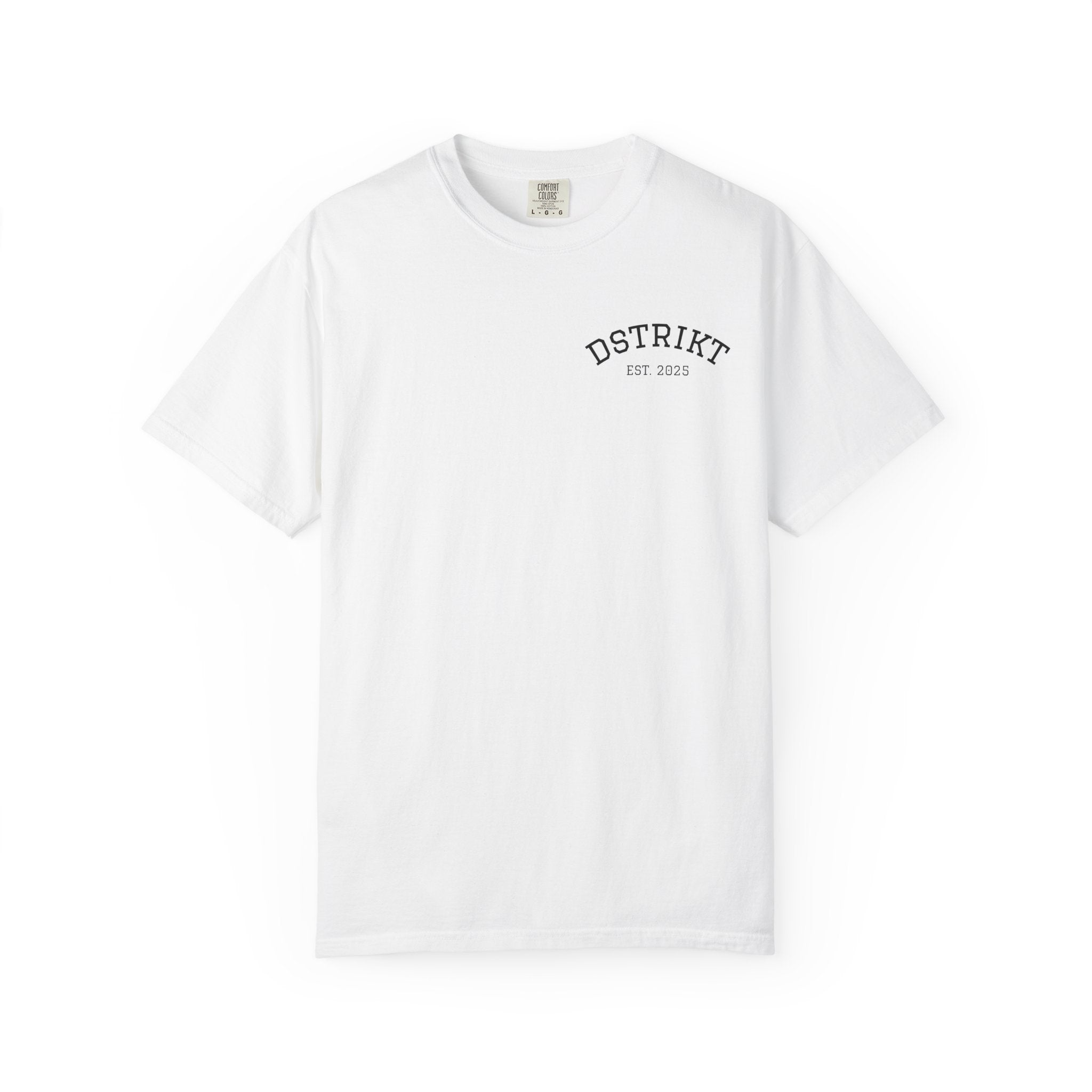 Camiseta Dstrikt Arch Logo T‑Shirt — Minimal Vintage White Tee