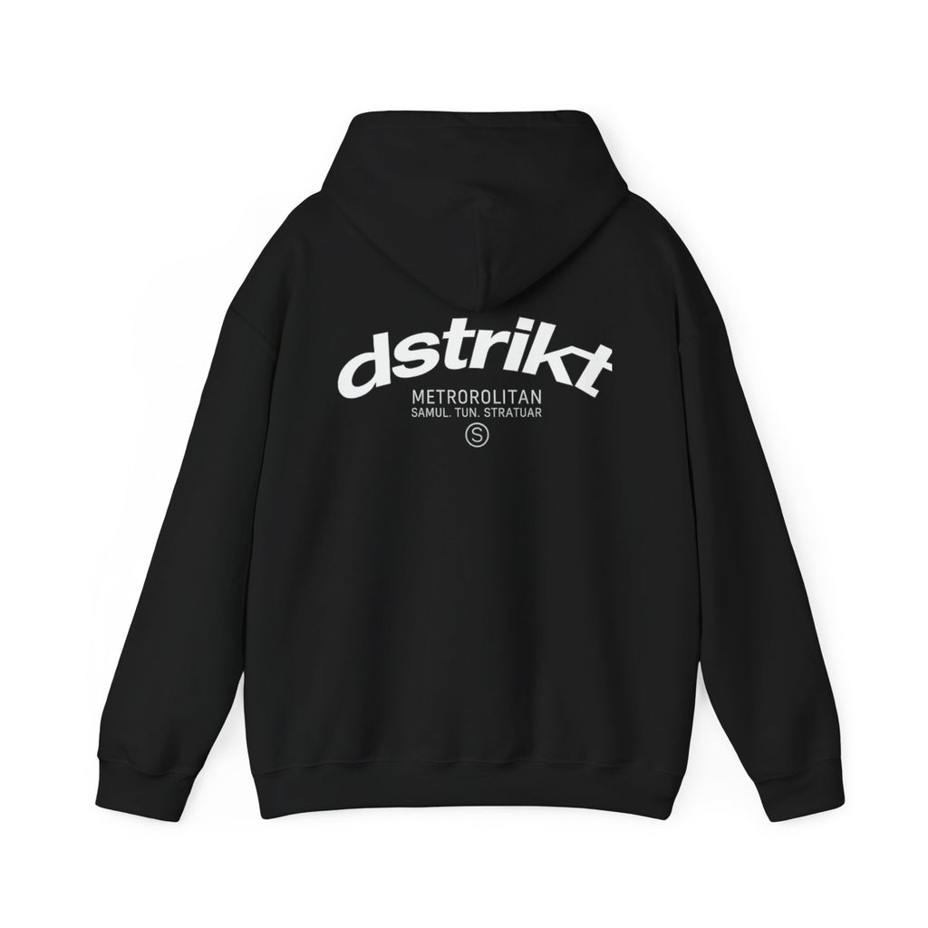 Sudadera Dstrikt negra — 'dstrikt' Vintage Urban Graphic Hooded Sweatshirt